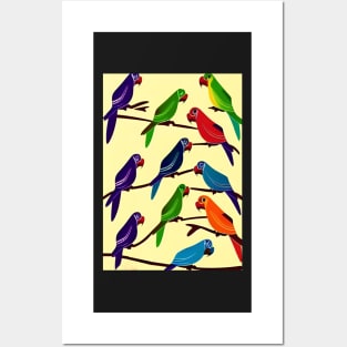 CUTE POSTER STYLE PARROTS Posters and Art